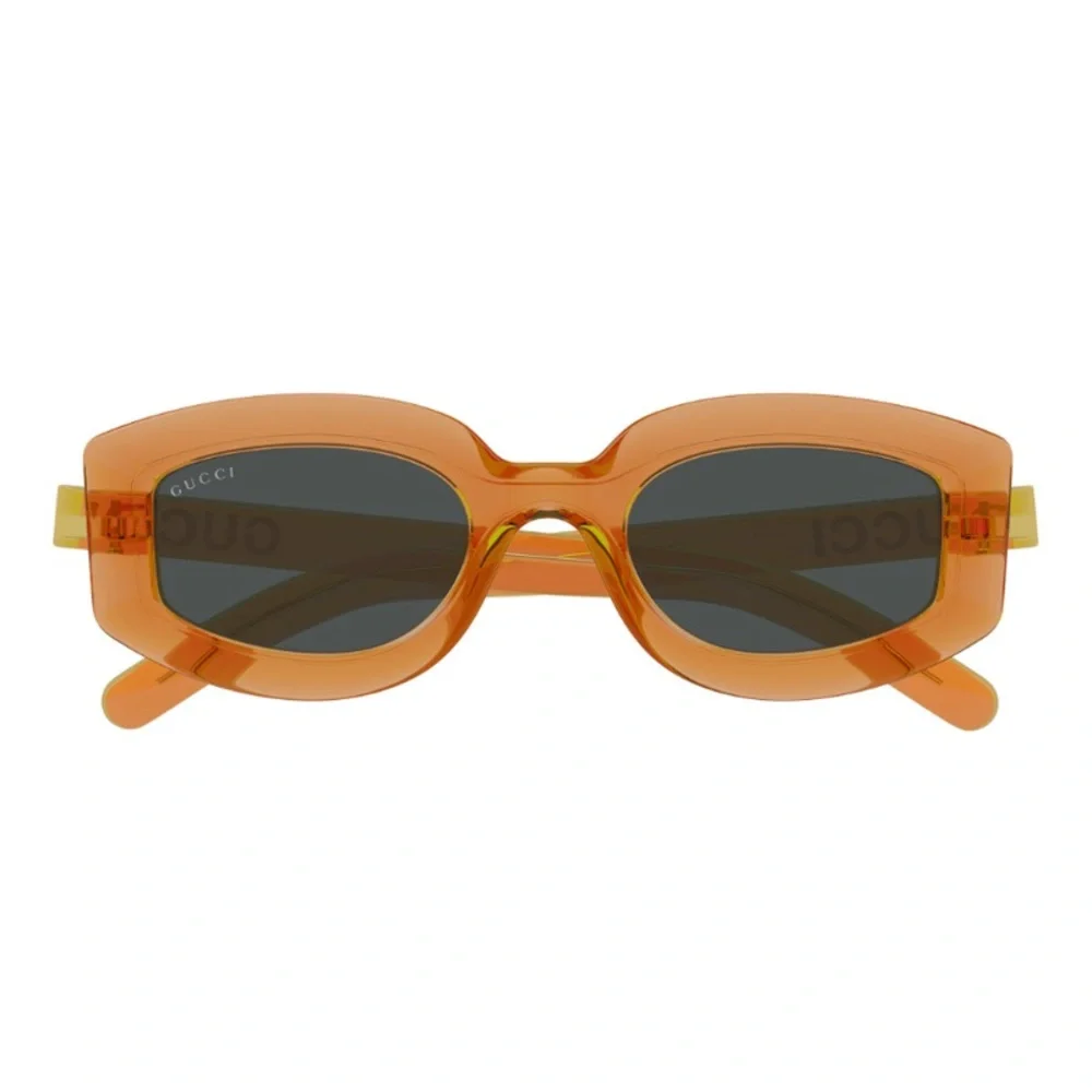 NEW GUCCI GEOMETRIC SUNGLASSES GUCCI GG1719S 005 ORANGE GREY EYEWEAR